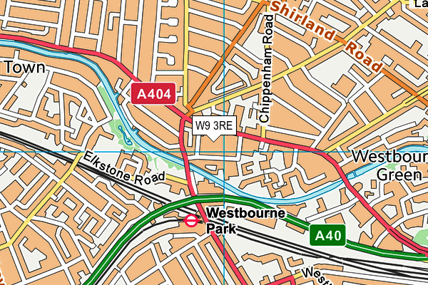 W9 3RE map - OS VectorMap District (Ordnance Survey)