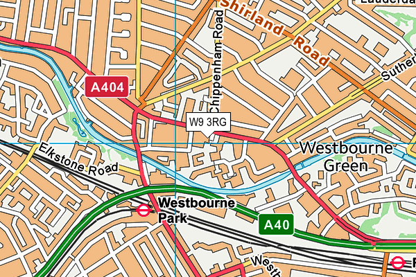 W9 3RG map - OS VectorMap District (Ordnance Survey)