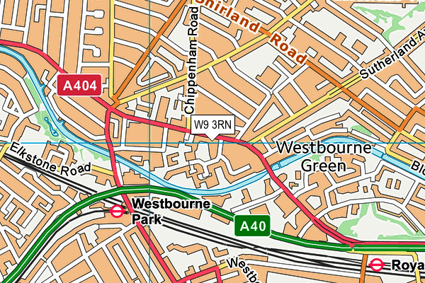 W9 3RN map - OS VectorMap District (Ordnance Survey)