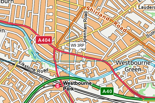 W9 3RP map - OS VectorMap District (Ordnance Survey)