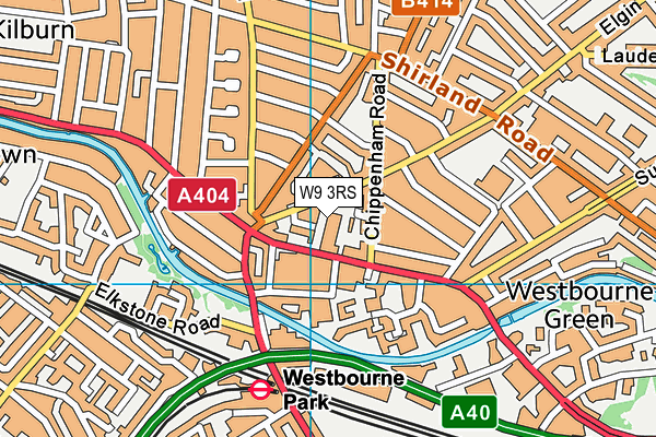 W9 3RS map - OS VectorMap District (Ordnance Survey)