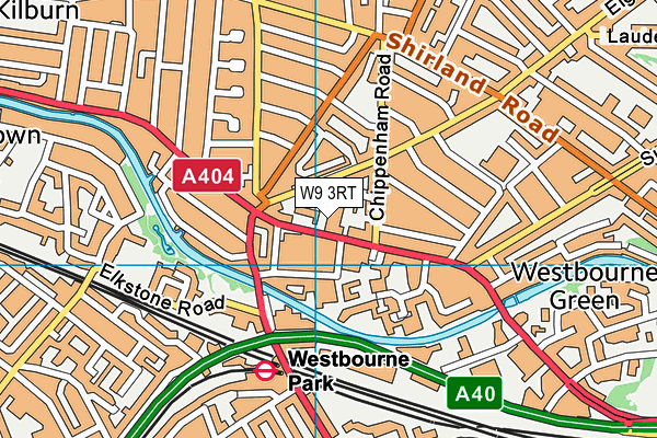 W9 3RT map - OS VectorMap District (Ordnance Survey)