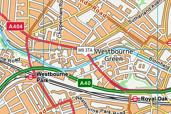 W9 3TA map - OS VectorMap District (Ordnance Survey)