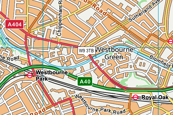 W9 3TB map - OS VectorMap District (Ordnance Survey)