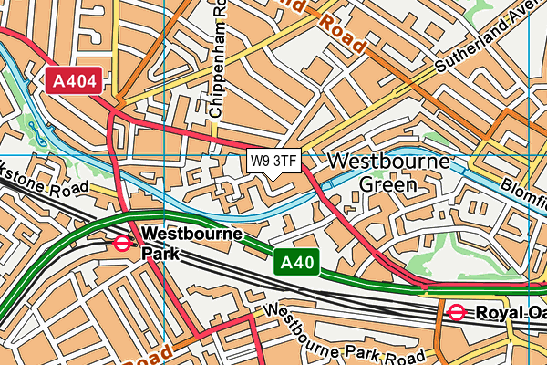 W9 3TF map - OS VectorMap District (Ordnance Survey)