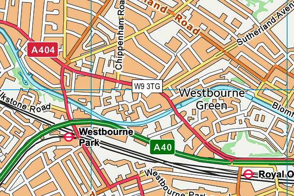 W9 3TG map - OS VectorMap District (Ordnance Survey)