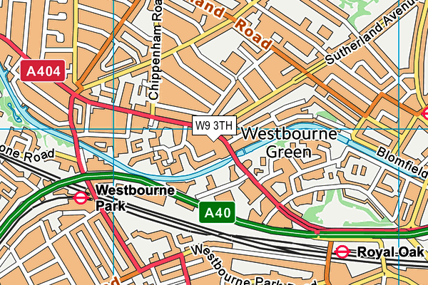 W9 3TH map - OS VectorMap District (Ordnance Survey)