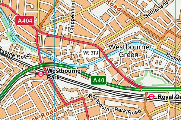 W9 3TJ map - OS VectorMap District (Ordnance Survey)