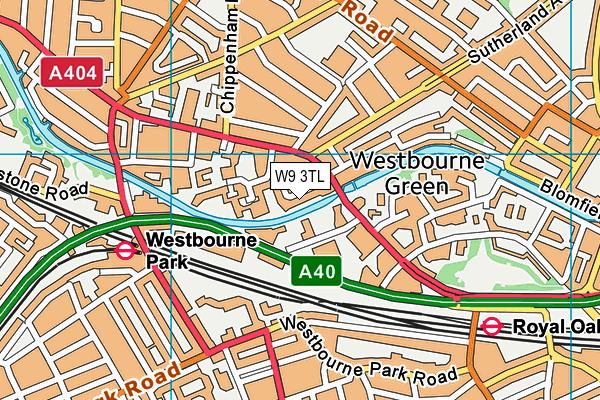 W9 3TL map - OS VectorMap District (Ordnance Survey)