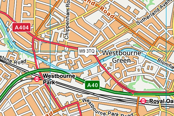 W9 3TQ map - OS VectorMap District (Ordnance Survey)