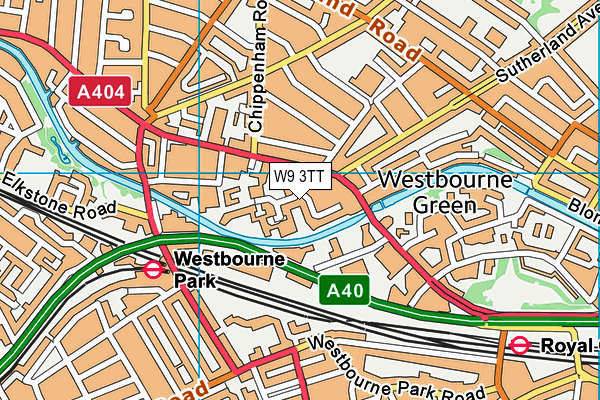 W9 3TT map - OS VectorMap District (Ordnance Survey)