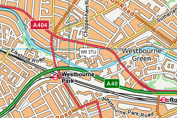 W9 3TU map - OS VectorMap District (Ordnance Survey)