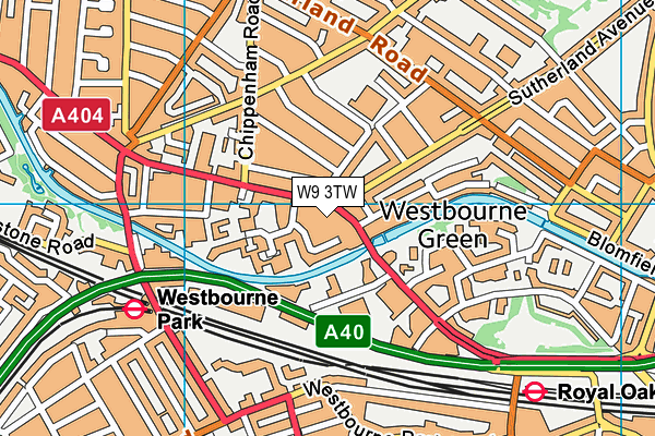 W9 3TW map - OS VectorMap District (Ordnance Survey)