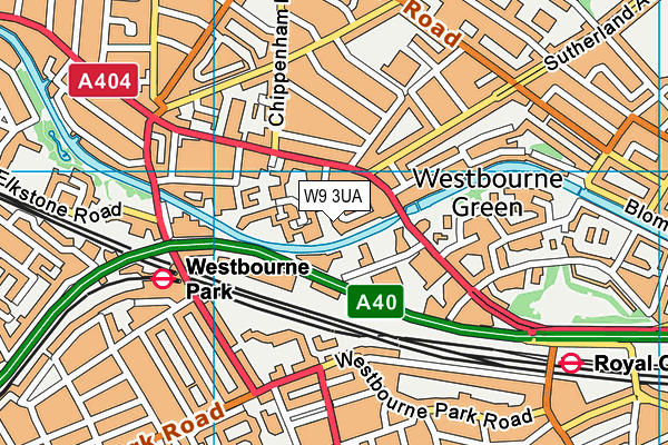 W9 3UA map - OS VectorMap District (Ordnance Survey)