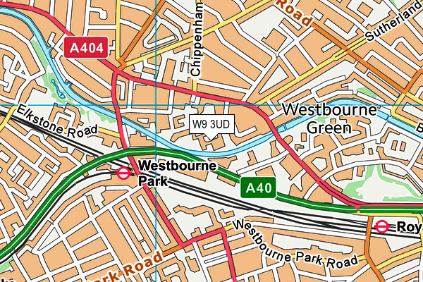 W9 3UD map - OS VectorMap District (Ordnance Survey)