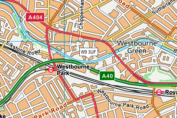 W9 3UF map - OS VectorMap District (Ordnance Survey)