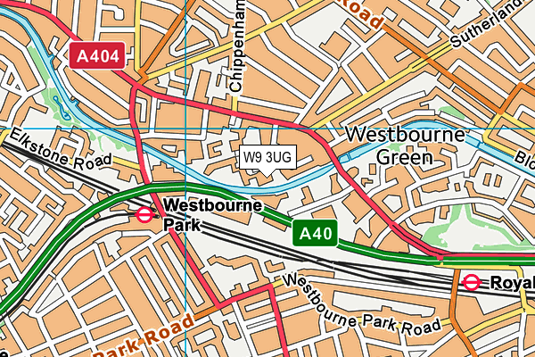 W9 3UG map - OS VectorMap District (Ordnance Survey)