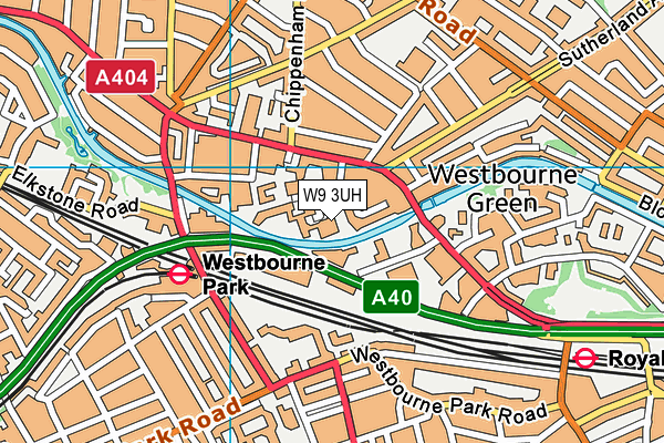 W9 3UH map - OS VectorMap District (Ordnance Survey)