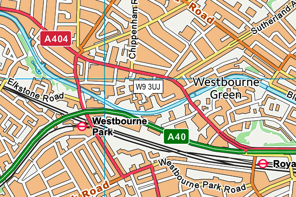 W9 3UJ map - OS VectorMap District (Ordnance Survey)