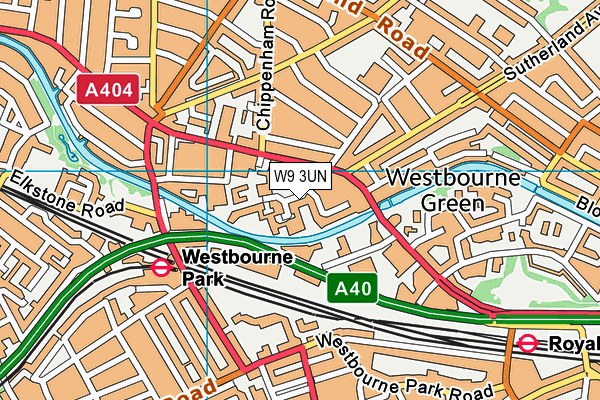 W9 3UN map - OS VectorMap District (Ordnance Survey)