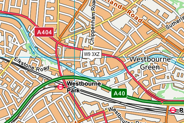 W9 3XZ map - OS VectorMap District (Ordnance Survey)