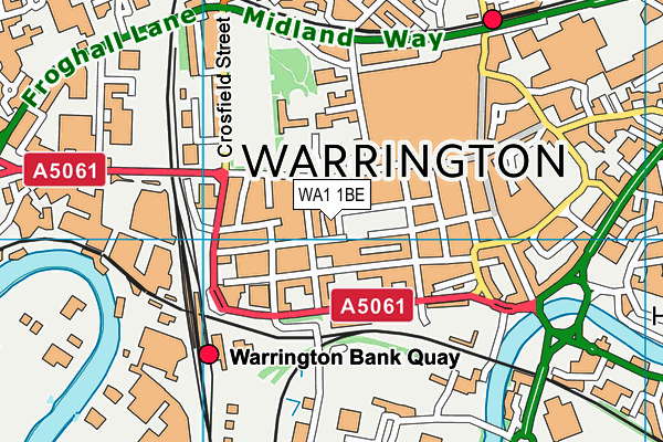 WA1 1BE map - OS VectorMap District (Ordnance Survey)