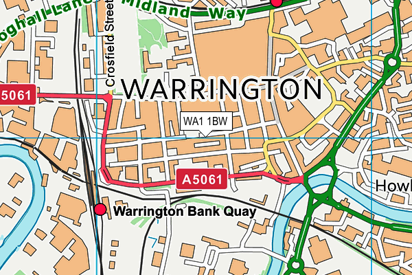 WA1 1BW map - OS VectorMap District (Ordnance Survey)