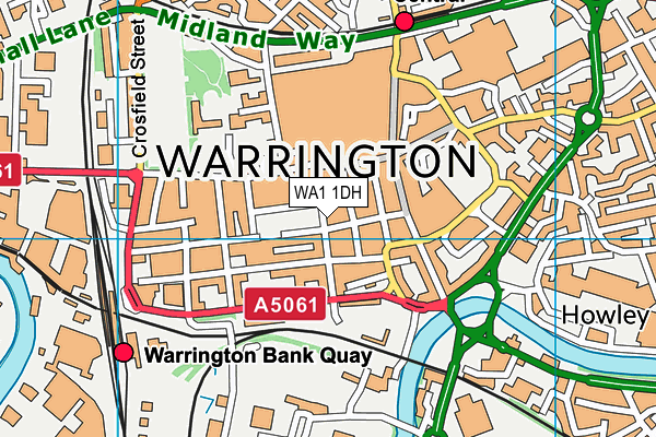 WA1 1DH map - OS VectorMap District (Ordnance Survey)