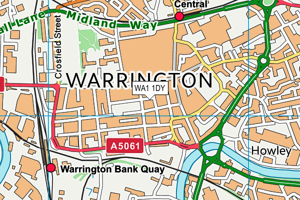 WA1 1DY map - OS VectorMap District (Ordnance Survey)