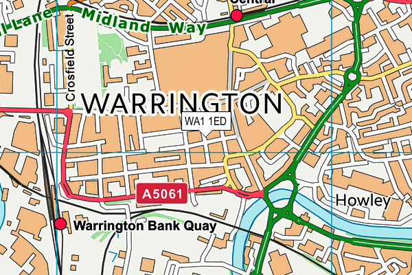 WA1 1ED map - OS VectorMap District (Ordnance Survey)