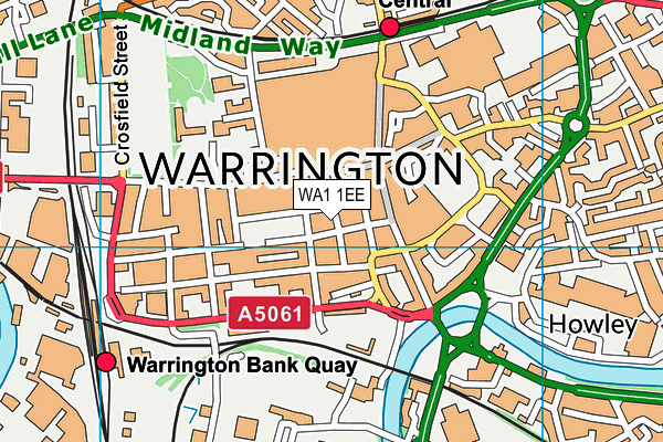 WA1 1EE map - OS VectorMap District (Ordnance Survey)