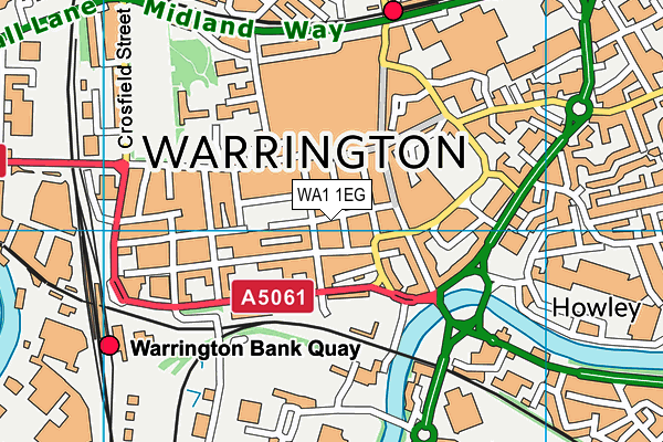 WA1 1EG map - OS VectorMap District (Ordnance Survey)