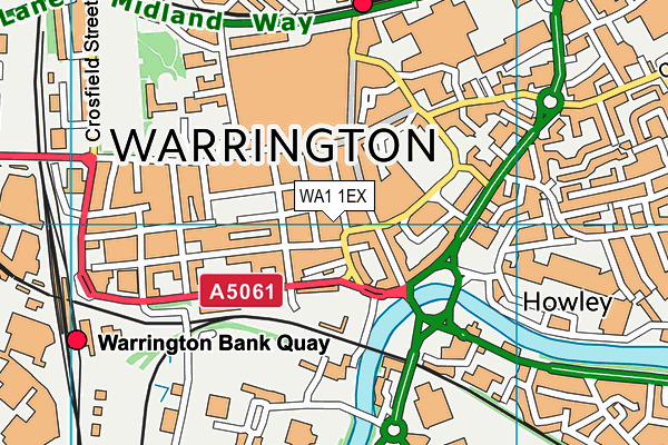 WA1 1EX map - OS VectorMap District (Ordnance Survey)