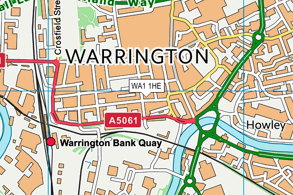 WA1 1HE map - OS VectorMap District (Ordnance Survey)