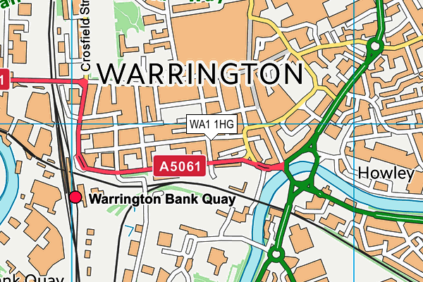 WA1 1HG map - OS VectorMap District (Ordnance Survey)