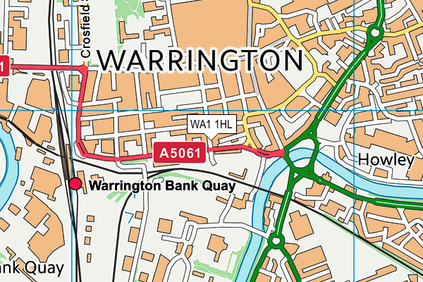 WA1 1HL map - OS VectorMap District (Ordnance Survey)