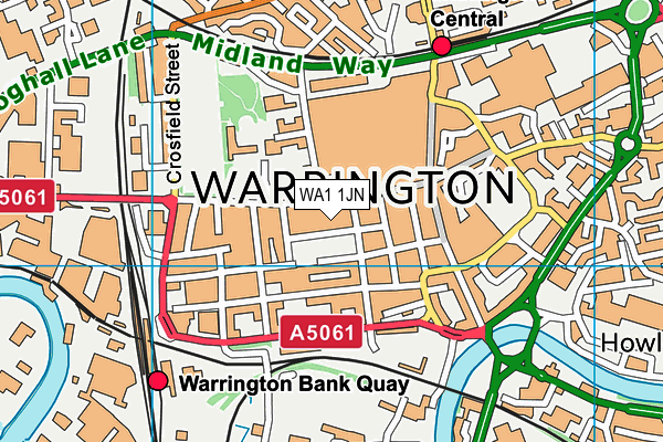 WA1 1JN map - OS VectorMap District (Ordnance Survey)