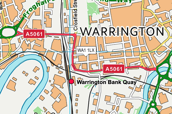 WA1 1LX map - OS VectorMap District (Ordnance Survey)