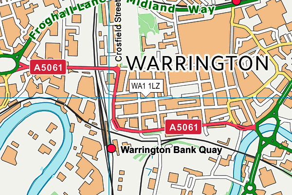 WA1 1LZ map - OS VectorMap District (Ordnance Survey)