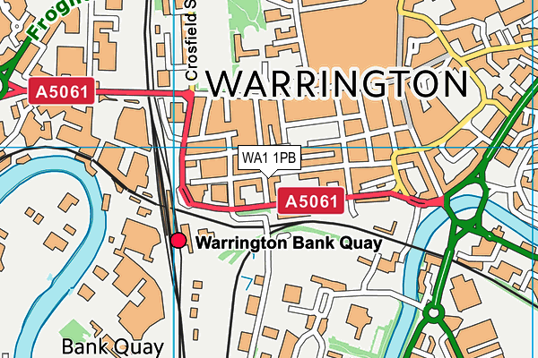 WA1 1PB map - OS VectorMap District (Ordnance Survey)