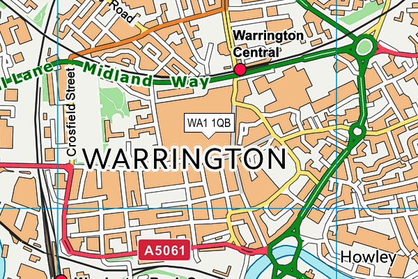 WA1 1QB map - OS VectorMap District (Ordnance Survey)