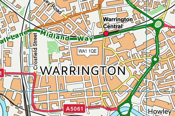 WA1 1QE map - OS VectorMap District (Ordnance Survey)