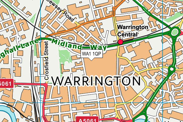 WA1 1QP map - OS VectorMap District (Ordnance Survey)
