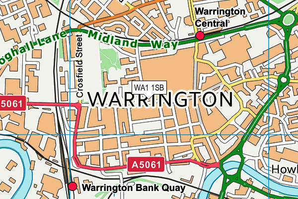 WA1 1SB map - OS VectorMap District (Ordnance Survey)