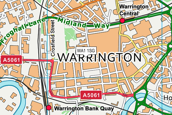 WA1 1SG map - OS VectorMap District (Ordnance Survey)