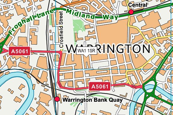 WA1 1SR map - OS VectorMap District (Ordnance Survey)