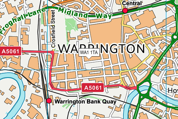 WA1 1TA map - OS VectorMap District (Ordnance Survey)