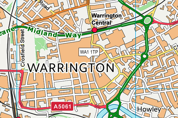 WA1 1TP map - OS VectorMap District (Ordnance Survey)