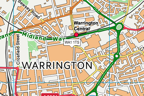 WA1 1TS map - OS VectorMap District (Ordnance Survey)