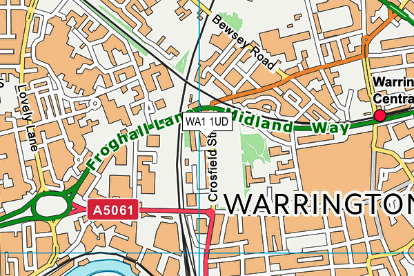 WA1 1UD map - OS VectorMap District (Ordnance Survey)